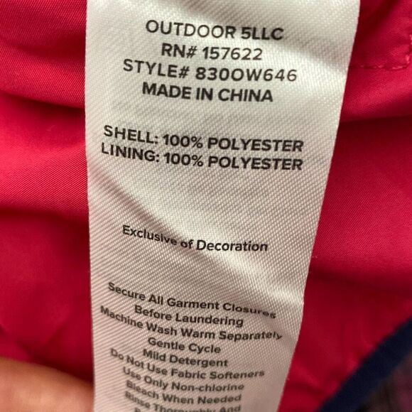 Eddie Bauer Kids Dark Pink Reversible Full Zip Fleece Hooded Jacket Size Large - Picture 9 of 11